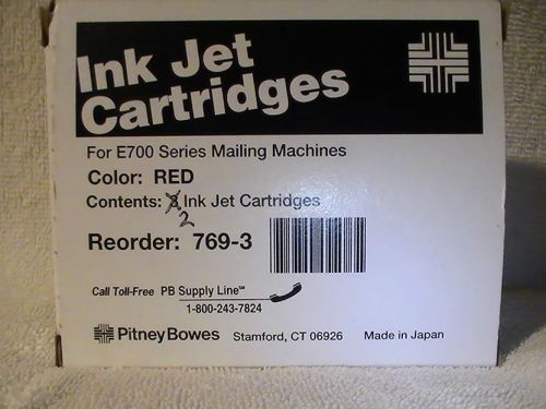 Pitney Bowes Ink Jet Cartridges, Red, E700 Series, 2 PKG NEW/SEALED (Lot of 2)