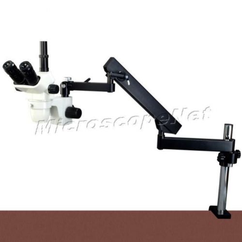 6.7-45 trinocular stereo microscope+boom stand+intensity variable led ring light for sale