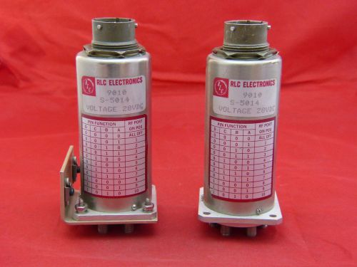 Lot of 2 RLC Electronics Coaxial Switch S-5014 Voltage 28 VDC.