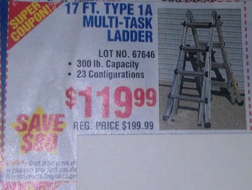 HARBOR FREIGHT COUPON 17 FT. Type 1A Multi-Task Ladder Coupon Save $80