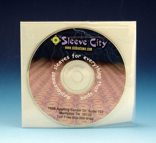 Tamper Resistant CD/DVD Adhesive Sleeve with Safety Lining (100 Pack)
