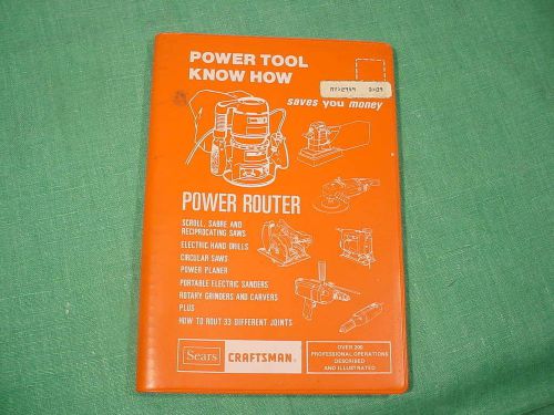 CRAFTSMAN OPERATING MANUAL FOR A POWER ROUTER HOW TO USE