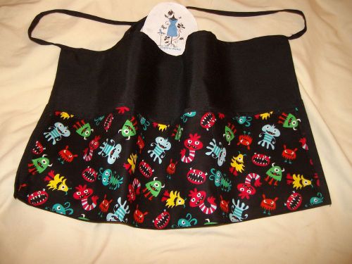 Black Server Waiter Waitress Waist Apron Critters Name Embroidered FREE