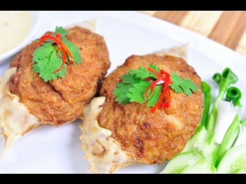 Thai Food DIY Recipe Asian Cuisine Fried crab and pork stuffed shells food New