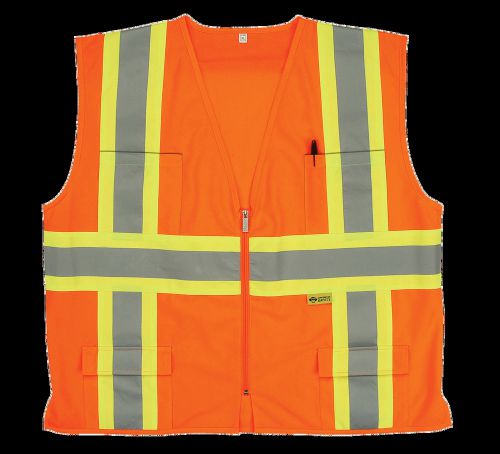 2W 7038-C2 CLASS 2  SAFETY VEST - ORANGE -XL SOLID MATERIAL