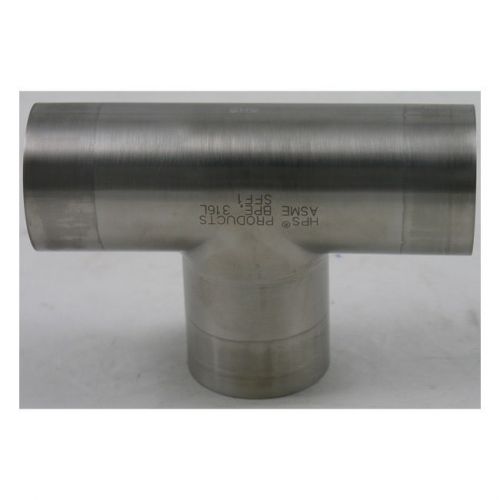 2&#034; Tee BPE Automatic Weld Fitting 316L Stainless Steel, 20Ra Max MPID/Mill OD