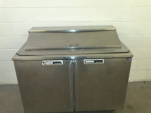 Delfield 4048-12 2 Door Prep Table Flat Work Top with Cover Refrigerated Cooler