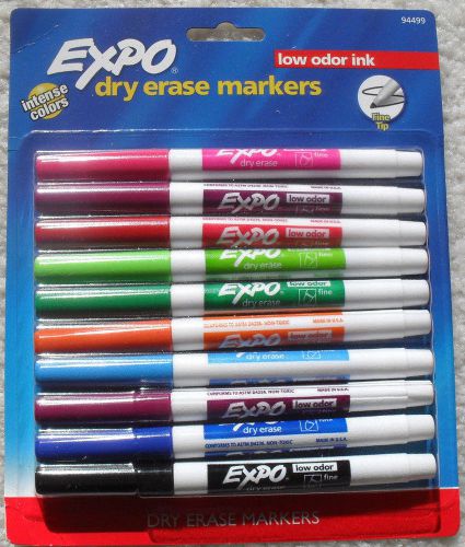 EXPO DRY ERASE MARKERS Low Odor Ink, 10 Colors