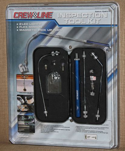 Crew line 9 piece inspection tool kit with led lights sealed in package for sale