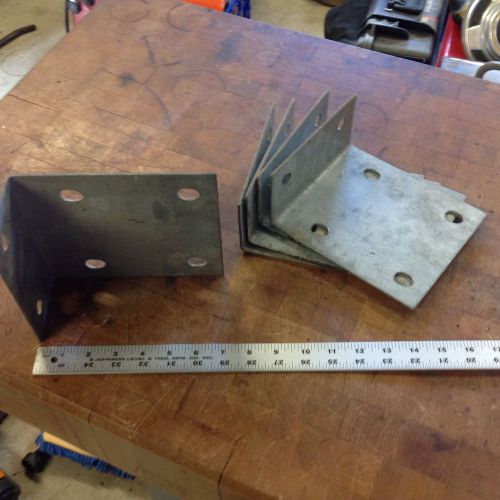 Lot of 5---Barn, Steel Angle Brackets 3&#034; lip x 6.75L x 4.5&#034;W