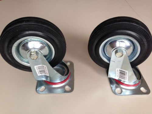 2 pack 3&#034; Swivel Caster Wheels Rubber Base with Top Plate &amp; Bearing