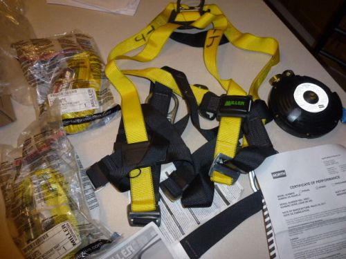 Miller Safety Harness,Two Miller Lanyards &amp; North Retractable Lifeline FP0407