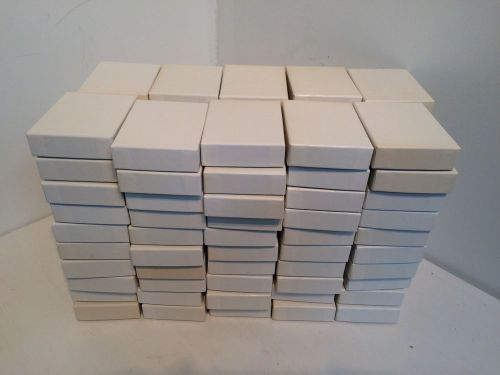 Lot Of 100 Rectangle White Cardboard Jewelry Ring Gift Boxes 2.5 x 3.25 x .75