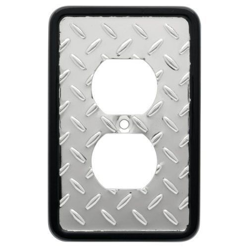 Brainerd 135859 Diamond Plate Single Duplex Wall Plate / Switch Plate / Cover