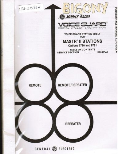 GE Manual #LBI- 31532 Voice-Guard  Station Shelf for Mastr II Stations