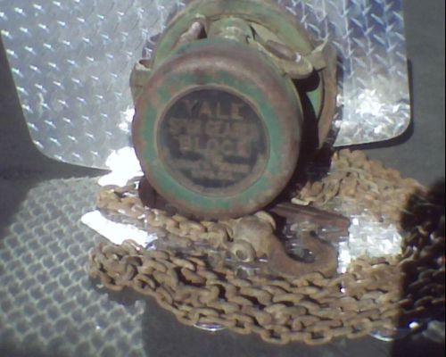 Yale 1 ton spur geared block w/ chains &amp; hooks model bb silky smooth!! for sale