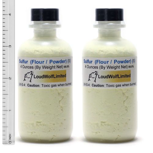 Sulfur (Sulphur) Powder  Ultra-Pure (99%)  Fine Flour  8 Oz  SHIPS FAST from USA