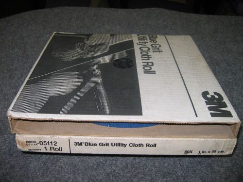 One Roll---3M Blue Grit Utility Cloth --- Length: 50 Yards Width: 1&#034; Grit: 50X