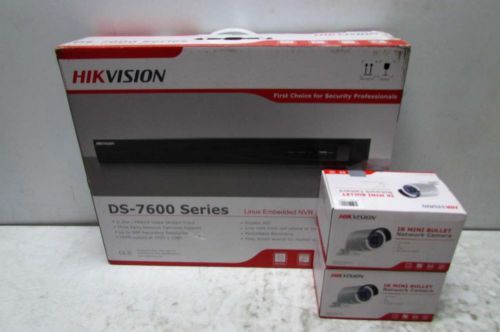 Hikvision DS-7604NI Security Linux NVR with 2 Mini Bullet Cameras