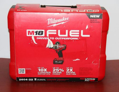 Milwaukee m18 fuel 1/2 in. 18v hammer drill/driver kit 2604-22 -heavy duty new for sale