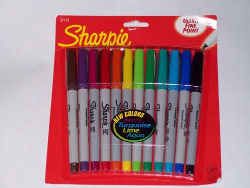 12 Sharpie Permanent Markers,Ultra Fine Point, Assorted