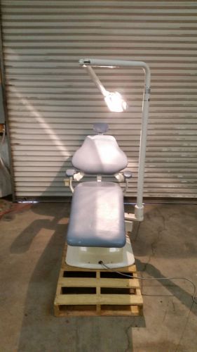 Dental ez axcs light blue dental patient exam chair with pole mounted light for sale