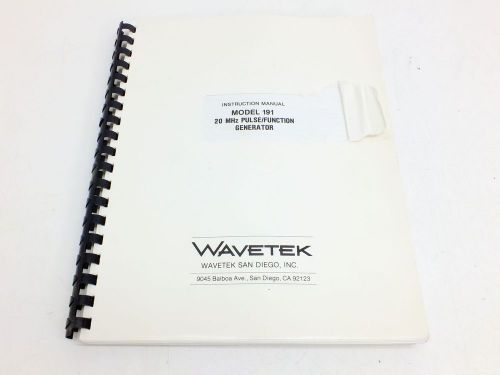Wavetek Instruction Manual 191