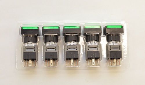 FUJI AH164-TLG11E3 Green Pushbutton Command Switch 24VDC LED (Pack of 5)