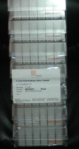 7 Racks Micronic M3202 Non-Coded 7.5 mL Tube, Polyethylene, in 24 Well Comborack
