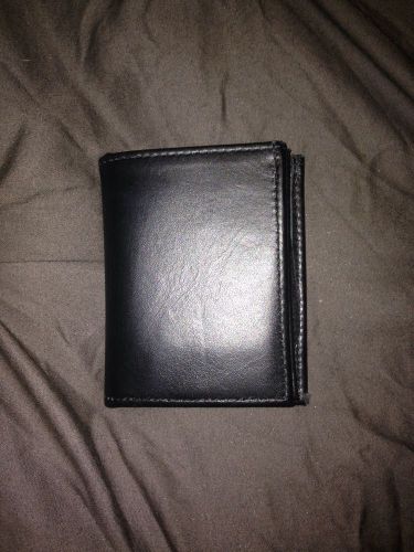 Black Leather Diamond Back Police Badge Wallet
