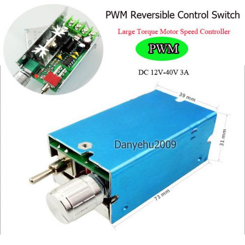 DC 12V-40V 3A PWM Reversible Control Switch  Large Torque Motor Speed Controller