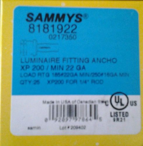 NEW 8181922, (25 count ) Sammys® 1/4&#034; Vertical Threaded Rod Anchor - XP200
