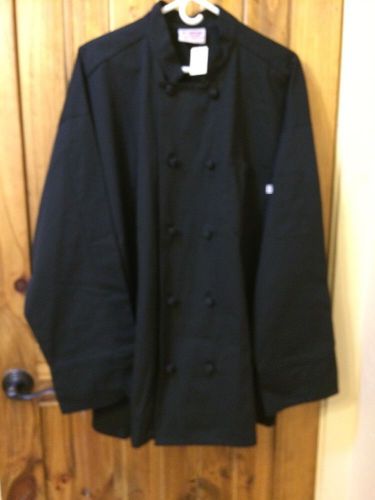 10 Rope Button Black Chef Coat Size 2XL NWT