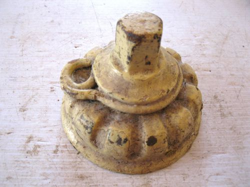 Vintage fire hose hydrant end cap fireplug with rubber gasket yellow for sale