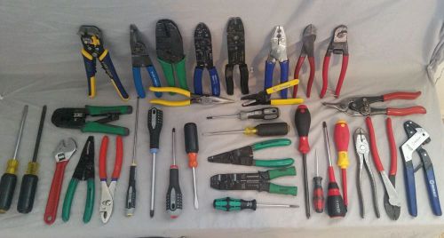 Lot of 33 Electrical / HVAC Tools KLEIN WERA BAHCO WIHA HKP  - CRIMP, CUT, CABLE