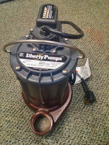 Liberty pumps model 257 cast iron submersible sump pump - 1/3hp 115v 10&#039; cord for sale