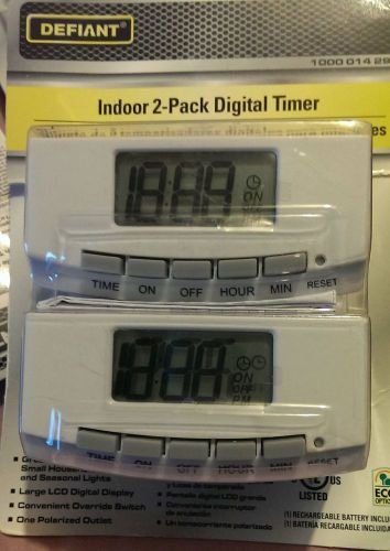 4 double packs of defiant indoor 2 pack 24 hour digital timer tm-064 timers for sale
