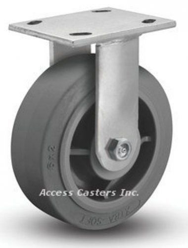 16XS08201R 8&#034; x 2&#034; Albion Rigid Plate Caster, TPR Wheel, 675 lbs Capacity