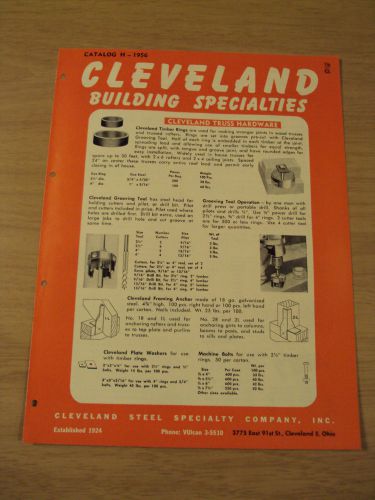 VTG 1950&#039;s Home BUILDING Supply BROCHURE~Cleveland BUILDING Specialties~Ephemera