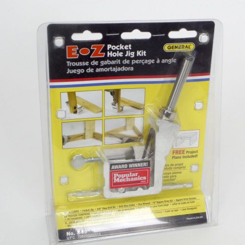 General’s E-Z Pocket Hole Jig Kit Woodworking Cabinet Joints Building