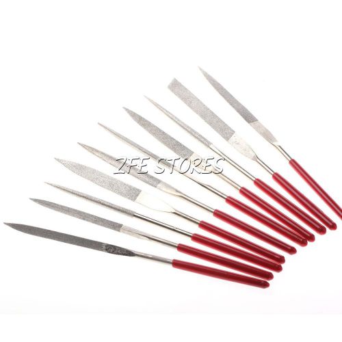 10 in 1 red handle diamond needle file set tool 100mm for sale