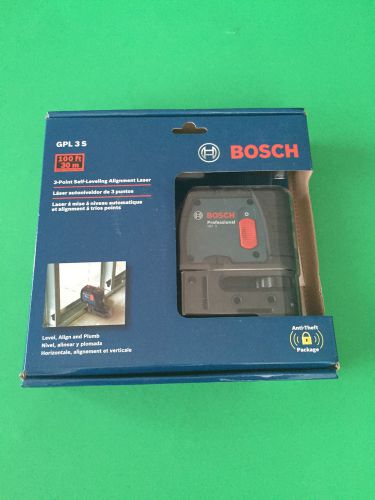 BOSCH PROFESSIONAL GPL 3S 3-POINT SELF-LEVELING ALIGNMENT LASER NEW