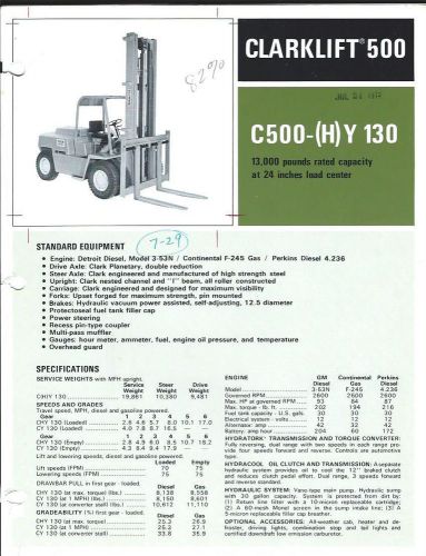 Fork Lift Truck Brochure - Clark - C500 (H)Y 130 - 13,000 lbs - c1972 (LT153)