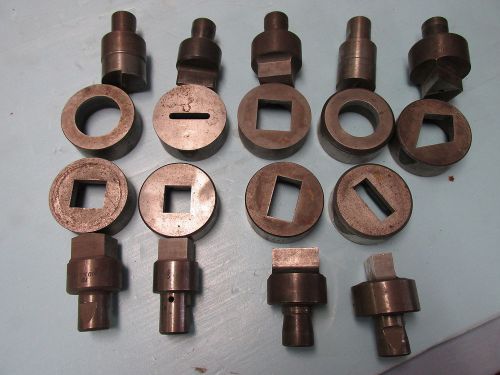 PUNCH AND DIE SETS, DIACRO, 2-3/4&#034; DIES, SHAPES, ROUNDS, SQUARES