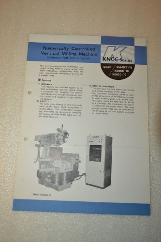 MAKINO CONTROLLED VERTICAL MILLING MACHINE Brochure CATALOG (JRW #085)