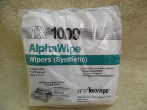 TX1009 Texwipe ITW AlphaWipe 75 Synthetic Wipers per Bag 9&#034;x9&#034; High Absorption