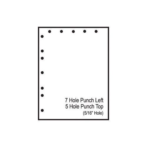 8.5&#034;x11&#034; pre-perfed &amp;amp; punched copy paper w/ 5 hole punch top &amp;amp; 7 for sale