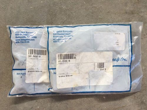 New - lot of 4 swagelok union elbow 3/8&#034; x 3/8&#034; tube od sst - ss-600-9 for sale