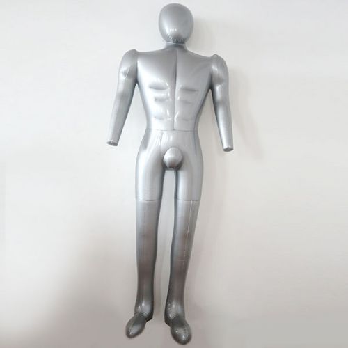 Silver Full Body Man Male Inflatable Model Dummy Torso Mannequin Displays