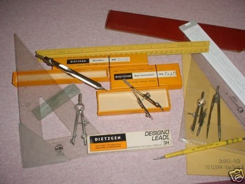 Vintage dietzgen draftsman&#039;s drafting tools for sale